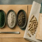 Algues compléments alimentaires en poudres : spiruline et chlorella