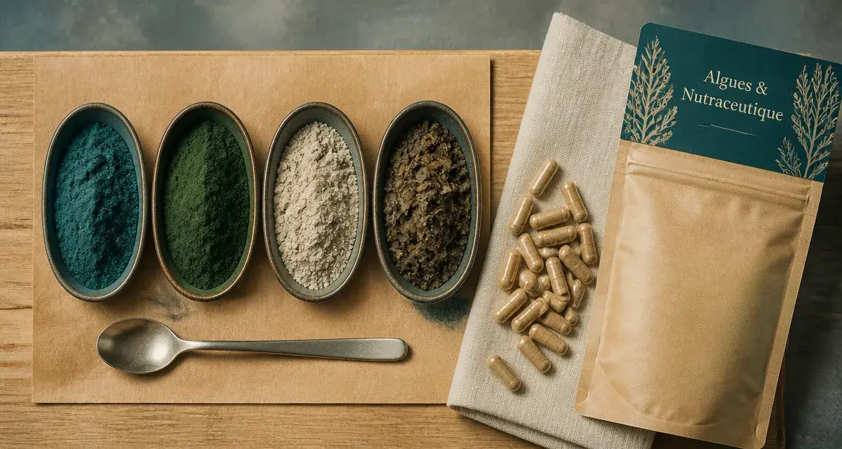 Algues compléments alimentaires en poudres : spiruline et chlorella