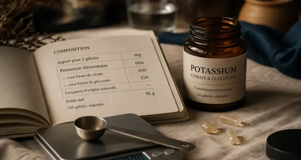 Complément alimentaire de potassium : le dosage qui compte est celui du potassium élémentaire